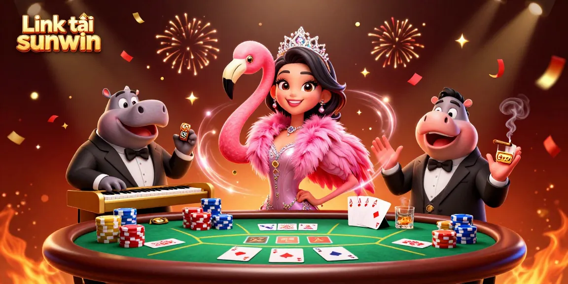 Experience thrilling gameplay with Link tải sunwin in this vibrant casino scene showcasing a lively atmosphere.