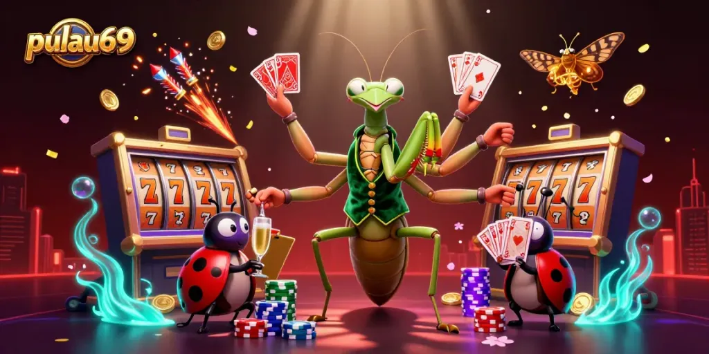 Experience pulau69's thrilling gaming with vibrant characters and dynamic casino elements.