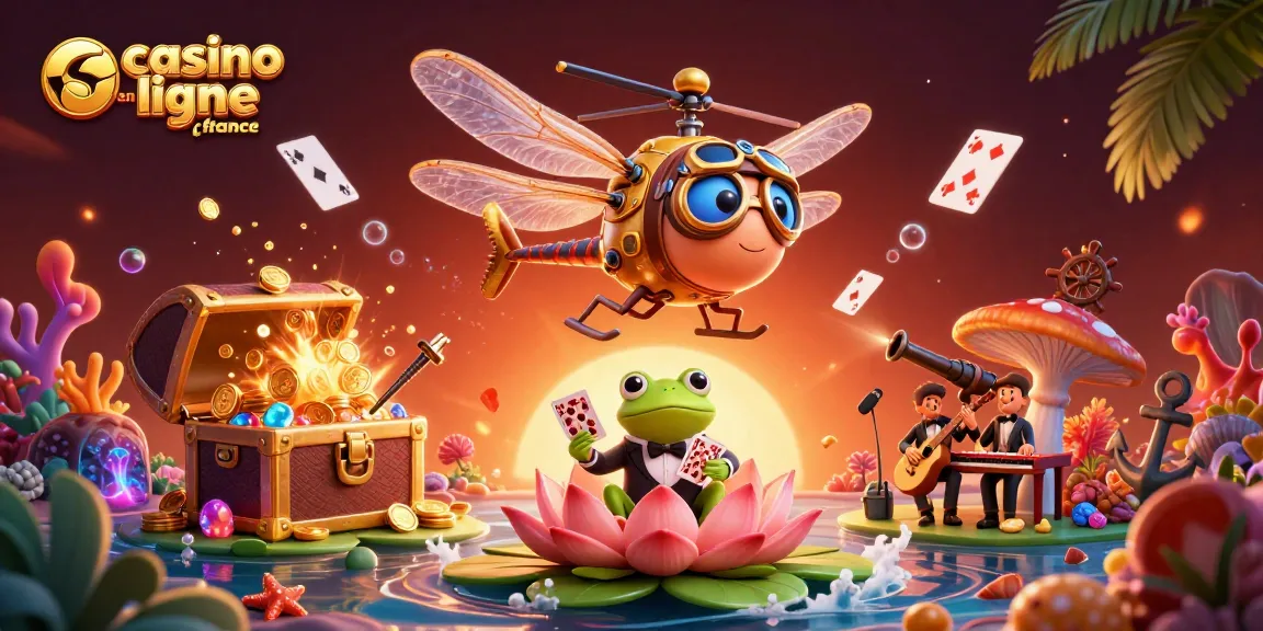 Faites le triomphe au casino en ligne France avec une scène animée de jeu sous-marin animée et colorée.