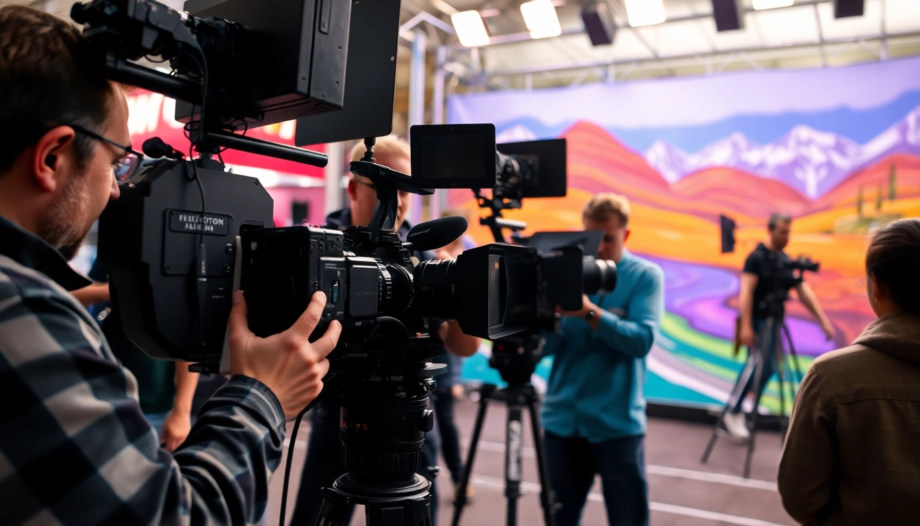 Captivating scene of edmonton production companies filming on a vibrant set.