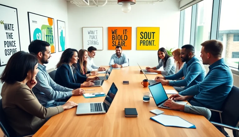 Engaging team meeting showcasing innovation with https://valuesfirst.com branding elements.