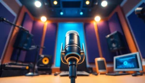 MV88 microphone in a modern recording studio, highlighting sound innovation.