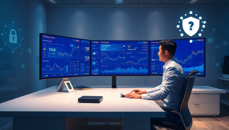 Соврем办公室 финансовой торговли, демонстрирующий безопасность онлайн-платформы 79king и передовые технологические особенности в 2025 году