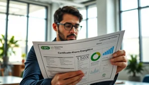 Analizando el Certificado Ahorro Energético en una oficina moderna y luminosa.