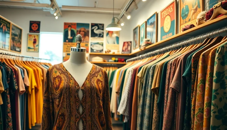 Shop unique treasures at https://thrift-vintage.com with colorful vintage garments in an inviting boutique setting.
