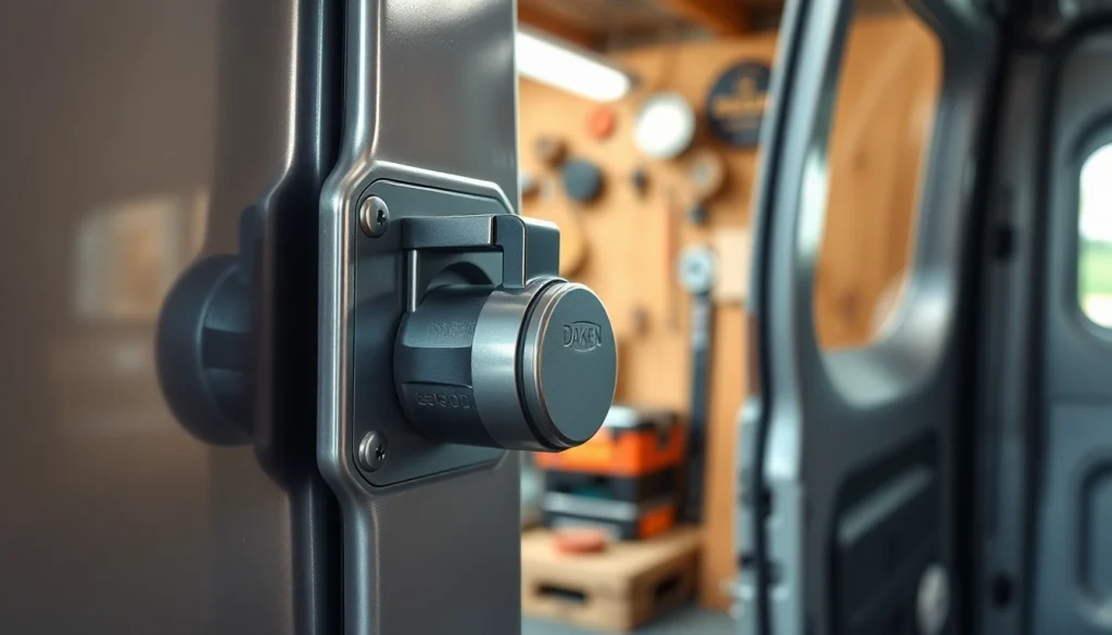 Installazione della serratura sul veicolo di dakenlocks.com in un ambiente professionale e sicuro.