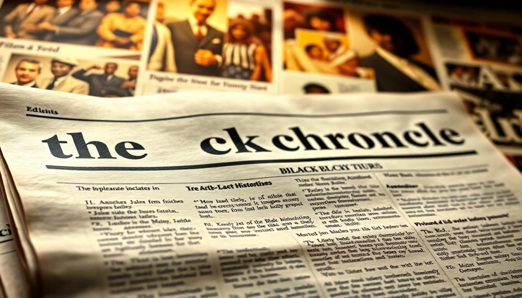 Highlighting the blackchronicle newspaper's rich history through vibrant, engaging imagery and text.