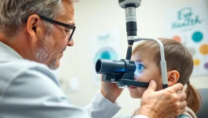 Promoting Our Children's Vision through child eye care examination in a professional medical setting.