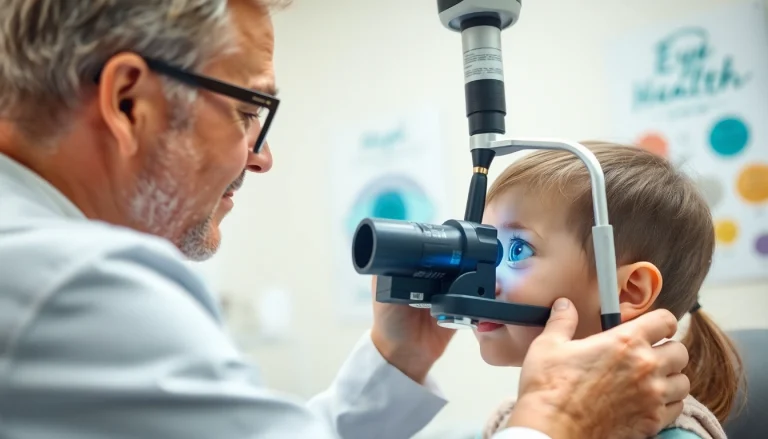 Promoting Our Children's Vision through child eye care examination in a professional medical setting.