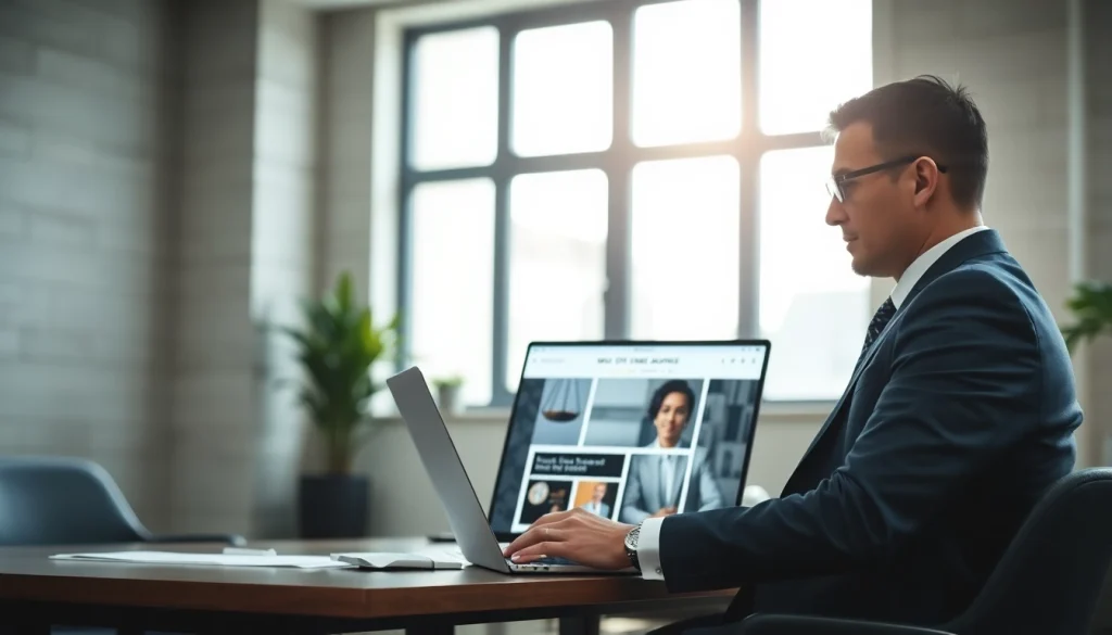 Enhance your digital presence with https://www.websites.law showcasing an attorney reviewing a new site.