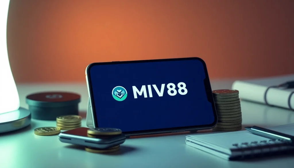 MV88 digital wallet interface depicting secure cryptocurrency transactions in a professional setting.
