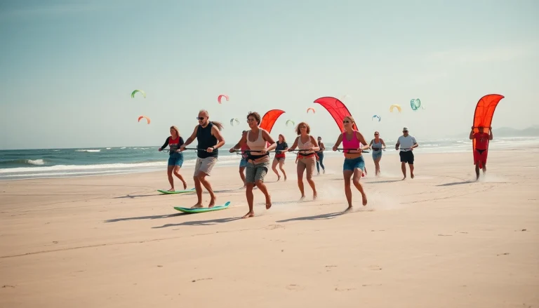 Ervaar de sensatie van blokarten bij https://www.blokartschool.nl met diverse deelnemers op het strand.