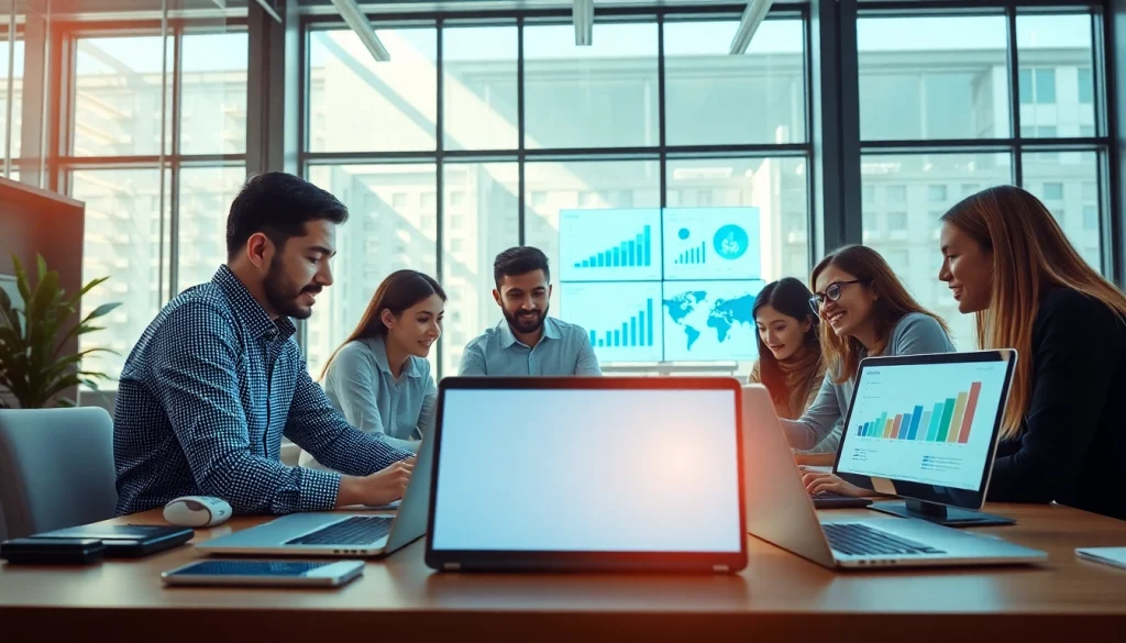 Showcase of successful IT Companies in a collaborative workspace featuring diverse professionals.