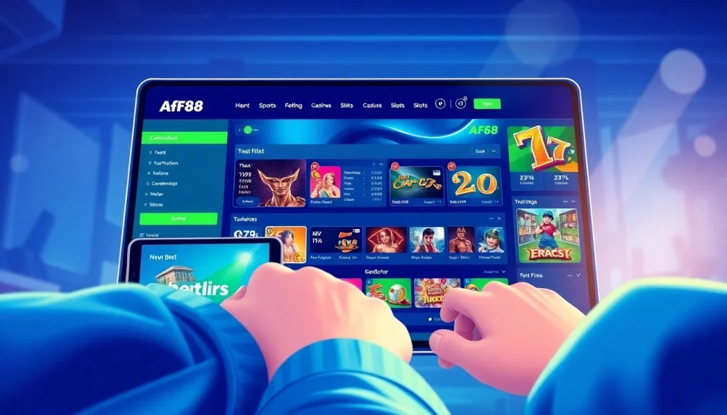 AF88 online betting platform interface showing diverse game options for an engaging user experience.