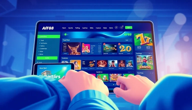 AF88 online betting platform interface showing diverse game options for an engaging user experience.