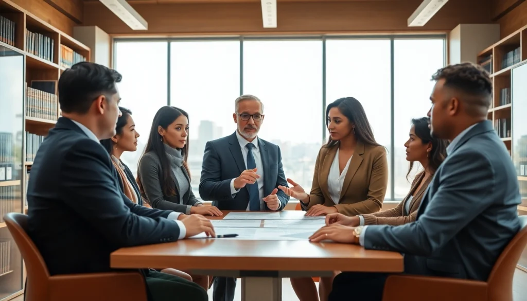 Consulting about a lawsuit at https://www.ihavealawsuit.com with a lawyer in a modern office.