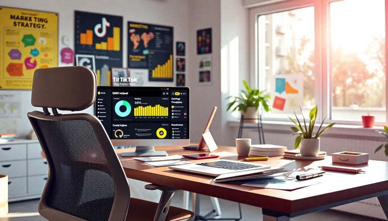 Engaging workspace showcasing a TikTok SMM panel analytics setup for social media growth.