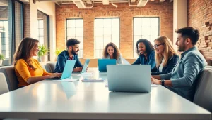 Boost your brand visibility with effective strategies at https://press.farm in a collaborative office setting.