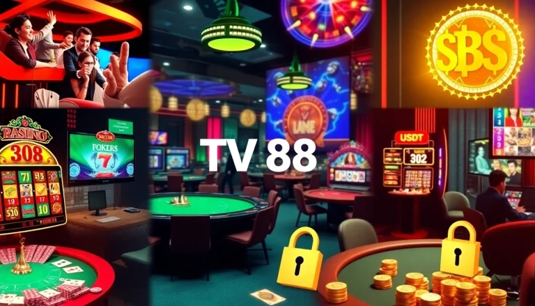 TV88 online gambling platform showcasing vibrant casino games and secure transactions.