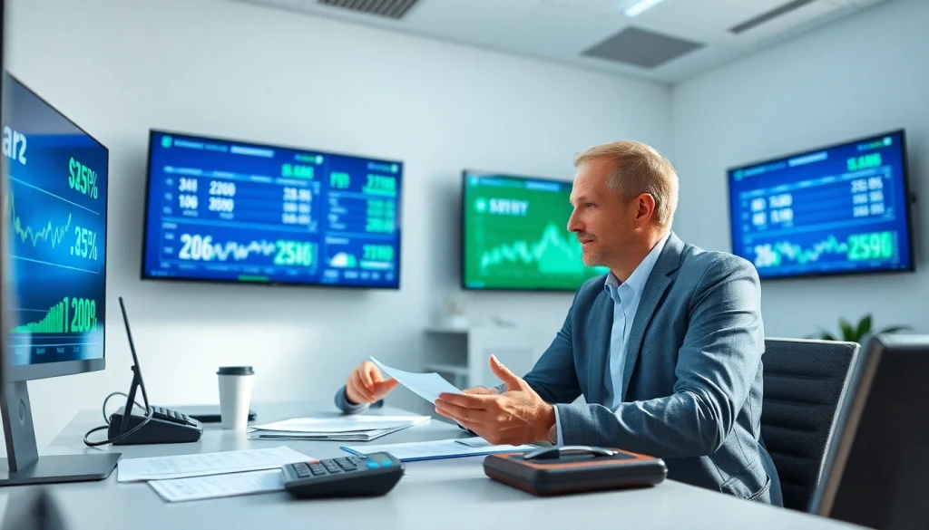 카드 현금화 방법을 알려주는 재정 전문가와 현대적인 사무실 환경