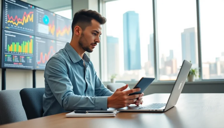 Analyze data effectively at https://whocanonline.com showcasing a dedicated professional in a modern office.