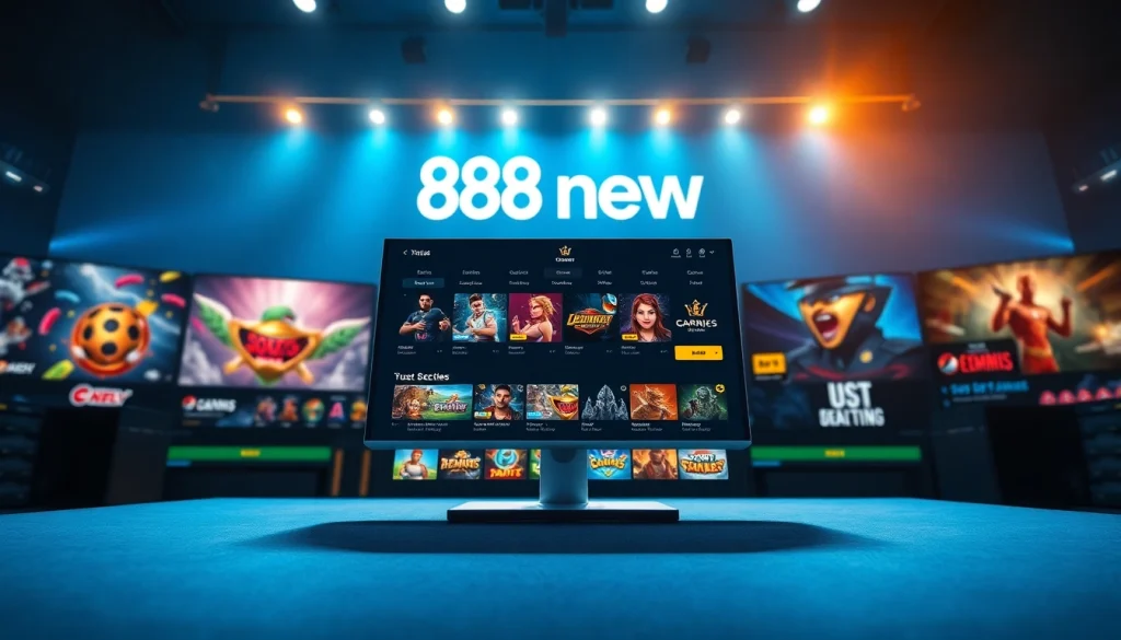 Online gaming interface of 888new showcasing diverse betting options and vibrant design.