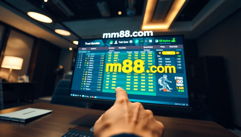 Engage with the mm88.com sports betting interface showcasing vibrant odds on a modern screen.