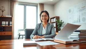 Engaged discussion between an employment lawyer and a client at https://www.inmotionlaw.com office.