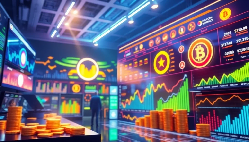 Discover the latest trends with our Trending Coins listing featuring vibrant graphics and real-time data.