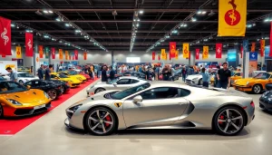 Visitors admire stunning vehicles at an Auto Cars Show showcasing innovative car designs.