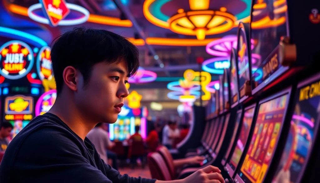 Menangkan bukti4d slot di kasino dengan mesin slot berwarna-warni yang meriah.