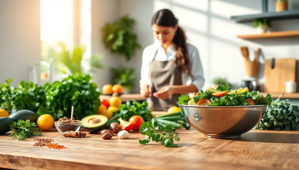 Prepare healthy meals with inspiration from https://healthyvix.com, showcasing vibrant ingredients in a modern kitchen.