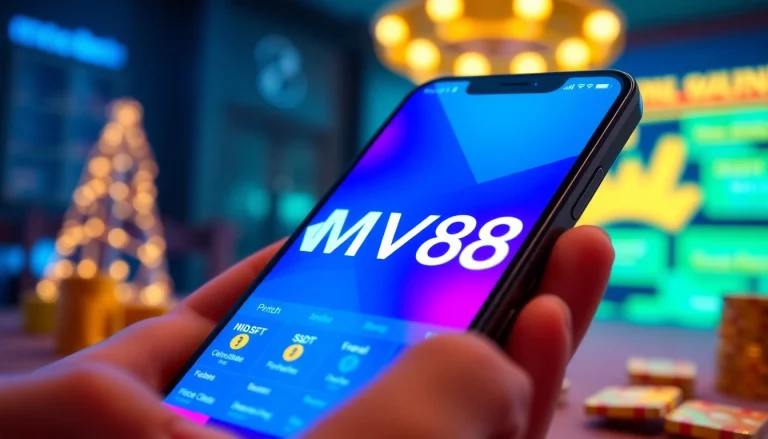 MV88 - Secure mobile interface showcasing digital gambling features and USDT transactions.