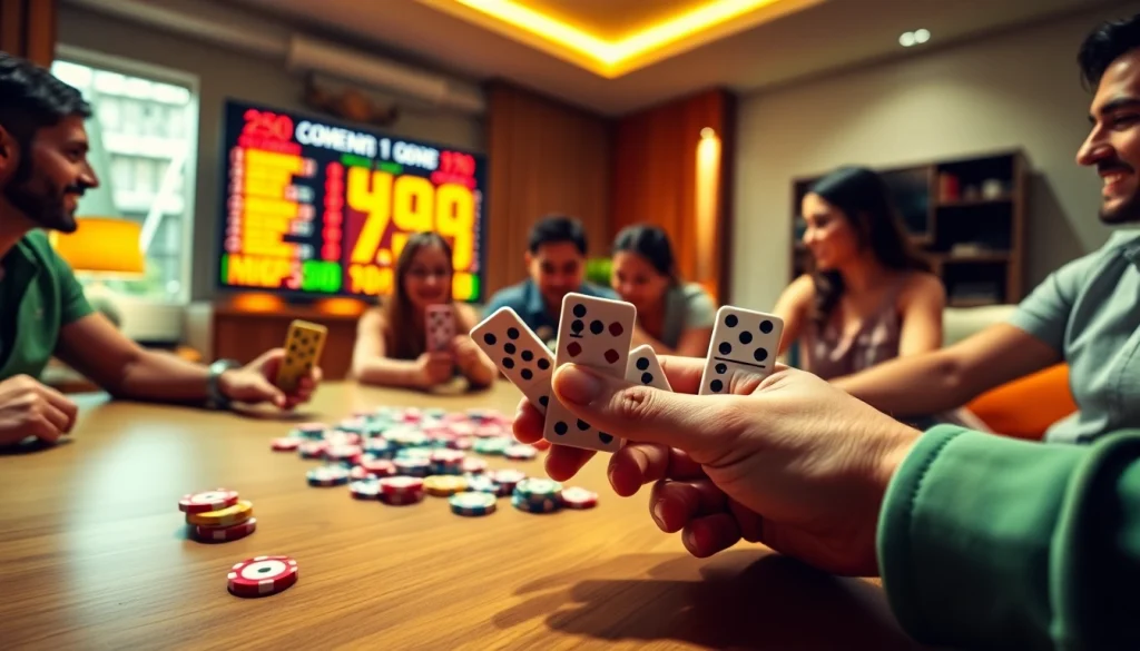 Menikmati domino88 login poker game dengan teman-teman di meja yang penuh warna.