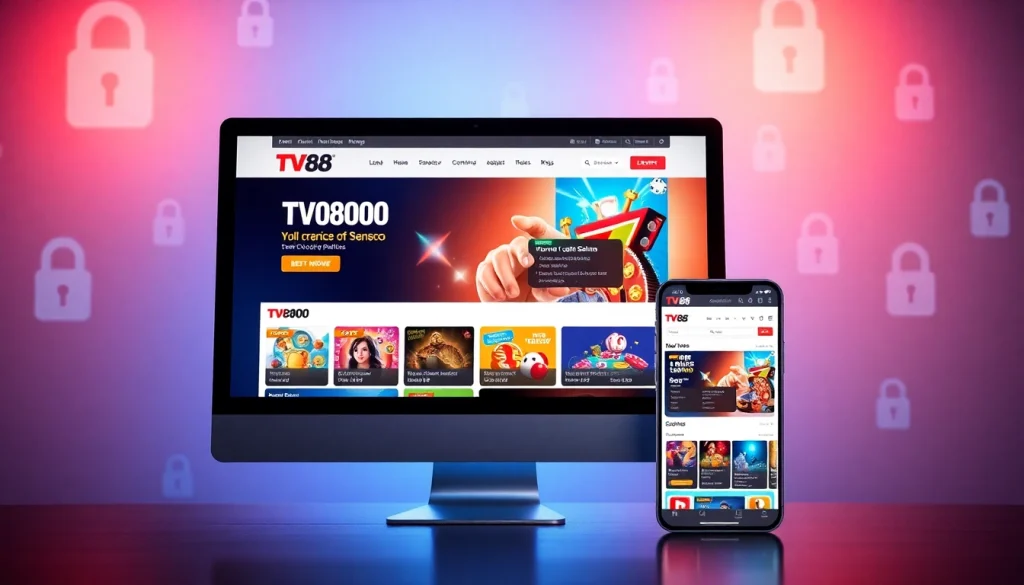 TV88 online gambling platform showcasing user-friendly design and security features.