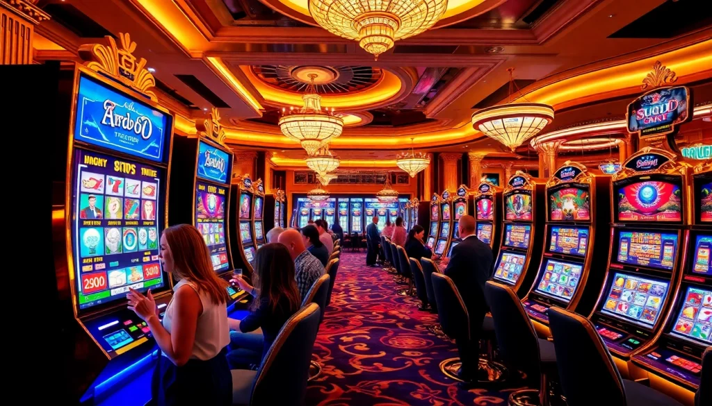 Main slot machines of luxury333 attracting players in a vibrant casino environment.