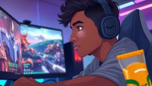 Engaging scene of a gamer immersed in a valorant download experience with vibrant colors and dynamic atmosphere.