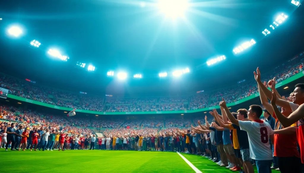 스포츠중계에서 실시간으로 관전하는 다채로운 팬들의 열정적인 모습