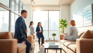 Informative scene showcasing https://frankfurt-bester-immobilienmakler.de with a professional real estate agent at work.