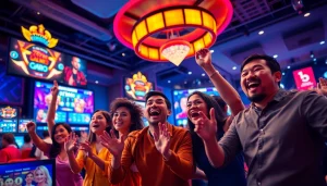 Menampilkan pemain yang bahagia saat bermain sayaptogel online di kasino virtual.