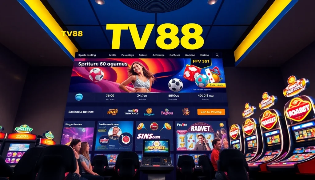 TV88: A modern and inviting online gaming interface showcasing diverse games and user-friendly design.