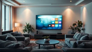 Engaging living room setup highlighting the iron tv pro interface on a modern Smart TV.