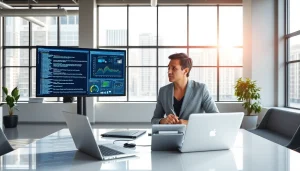 New technology insights with a focus on https://www.techgaged.com showcasing a professional newsroom environment.