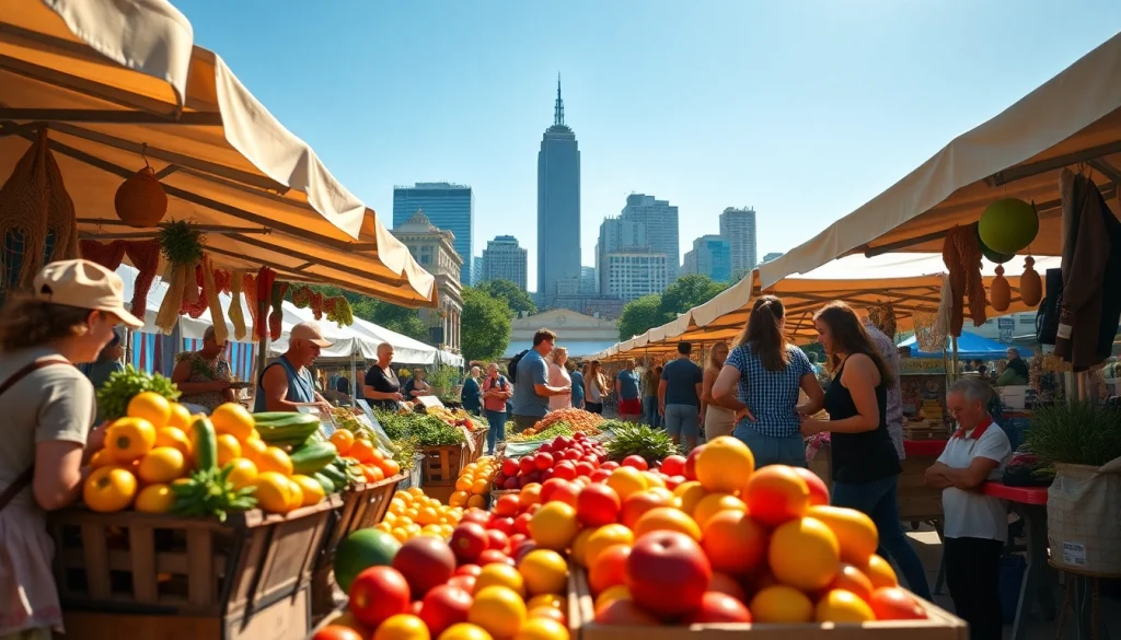 thegeorgiasun journalist capturing dynamic local market scene in Georgia surrounded by vibrant produce.