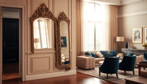 Elevate your interior with a stunning mirror featured at https://merithome.co.uk in an elegantly designed living space.