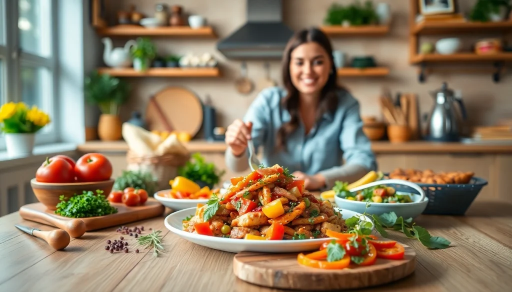 Die köstlichen Gerichte von https://foodies-magazin.de auf einem liebevoll gedeckten Tisch präsentieren.