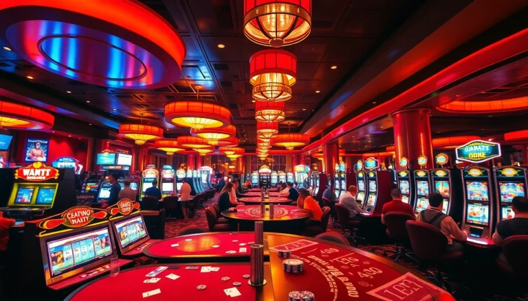 คาสิโนที่ทันสมัยพร้อมบรรยากาศตื่นเต้นและสีสันสดใส