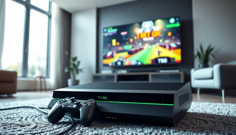 Enhance your gaming experience with TV88 console in a vibrant living room setup.