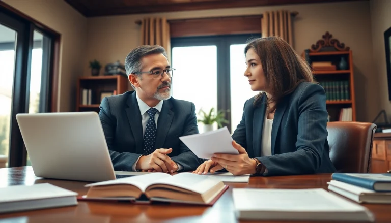 Consulting with a South Dakota car accident lawyer in a professional office setting.