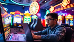 Rasakan keseruan bermain scater4d game dengan pemain yang penuh semangat dan suasana kasino yang cerah.